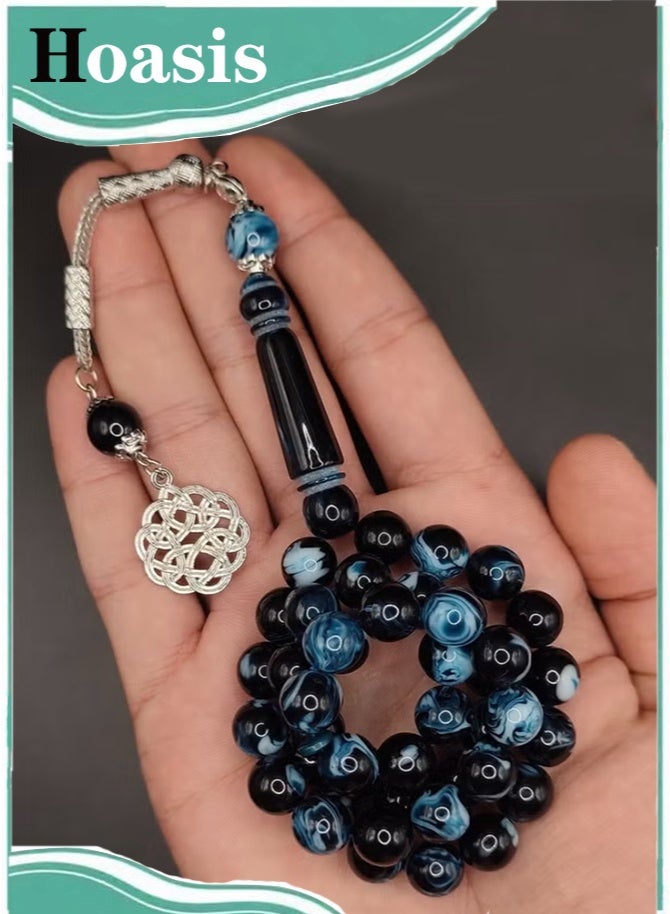 Hoasis Prayer Beads Tasbih – 10 mm 45 Beads High Quality Turquoise Worship Misbaha - Image 1